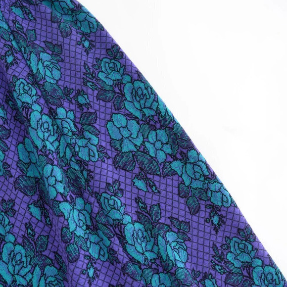 Vintage Cricket Lane Purple & Teal Floral Midi Skirt  Small - Picture 10 of 14